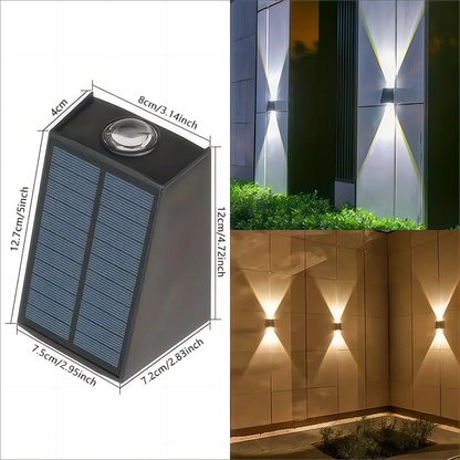 1pc Solar Outdoor Wall Light Garden Decoration Atmosphere Light Villa Garden Waterproof Wall  Up And Down Glow Wall Light