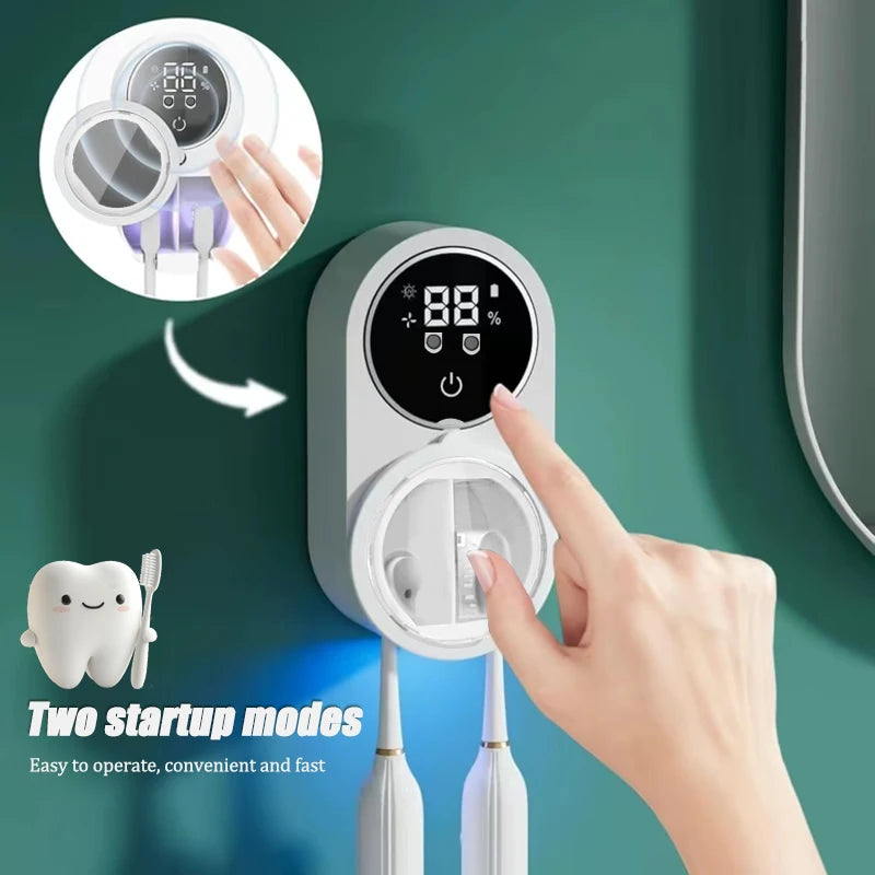 1 intelligent toothbrush sterilizer, toothbrush holder disinfection device, toothbrush storage rack