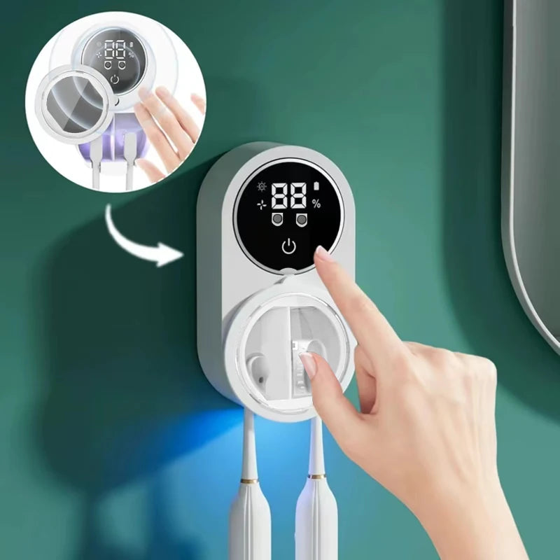 1 intelligent toothbrush sterilizer, toothbrush holder disinfection device, toothbrush storage rack